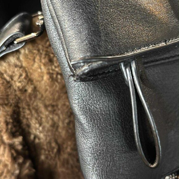 BLACK LEATHER BACKPACK - Picture 2 of 5